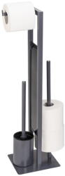 WENKO Rivalta szürke wc-papír tartó állvány kefével - Wenko