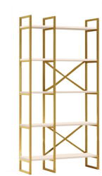 Kalune Design Fehér-aranyszínű polcos állvány 87, 5x175 cm Monica - Kalune Design
