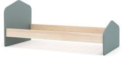 Marckeric Natúr színű-szürkészöld gyerekágy ágyráccsal 90x190 cm borovi fenyő dekorral Estefania - Marckeric