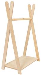 Meowbaby Natúr színű gyerek fogas borovi fenyő dekorral 98x97 cm Montessori - Meowbaby