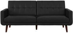 Støraa Fekete bőrutánzat kinyitható kanapé 200 cm Nola - Støraa