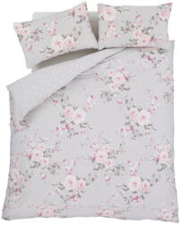 Catherine Lansfield Szürke kétszemélyes hosszabbított ágyneműhuzat 230x220 cm Canterbury Floral - Catherine Lansfield