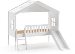VIPACK Fehér házikó alakú-magasított borovi fenyő gyerekágy 90x200 cm Housebed - Vipack