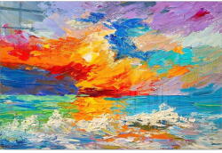Wallity Üveg kép 100x70 cm Abstract Sunset - Wallity