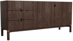 Unique Furniture Sötétbarna alacsony komód tölgyfa dekorral 160x73 cm Arun - Unique Furniture