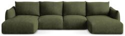 Makamii Zöld zsenília kinyitható sarokkanapé (U alakú) Leila - Makamii