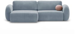 Cosmopolitan Design Szürkéskék bársony kinyitható-tárolóhelyes sarokkanapé Tonale - Cosmopolitan Design