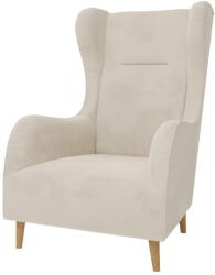 Ropez Krémszínű bársony füles fotel Carole - Ropez
