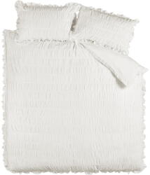 Catherine Lansfield Fehér kétszemélyes krepp ágyneműhuzat 200x200 cm Seersucker Frill - Catherine Lansfield