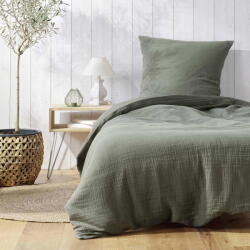 douceur d'intérieur Khaki egyszemélyes muszlin ágyneműhuzat 140x200 cm Angelia - douceur d'intérieur