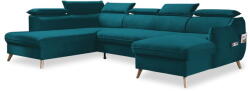 Miuform Türkiz bársony kinyitható sarokkanapé (bal oldali-"U" alakú) Sweet Harmony - Miuform
