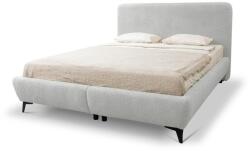 Makamii Világosszürke kárpitozott ágyneműtartós franciaágy ágyráccsal 180x200 cm Makapu - Makamii