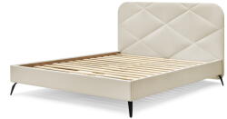 Bobochic Bézs kárpitozott franciaágy ágyráccsal 160x200 cm Prune - Bobochic Paris
