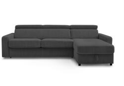 Bobochic Paris Sötétszürke kordbársony kinyitható sarokkanapé (variálható) Monaco - Bobochic Paris