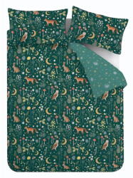 Catherine Lansfield Sötétzöld kétszemélyes ágyneműhuzat 200x200 cm Enchanted Twilight - Catherine Lansfield