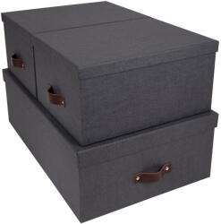 Bigso Inge 3 db-os fekete tárolódoboz szett - Bigso Box of Sweden