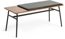 Kave Home Fekete-barna bőrutánzat pad Carabel - Kave Home