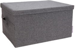 Bigso Szürke fedeles textil tárolódoboz 34x45x25 cm Soft Storage - Bigso Box of Sweden