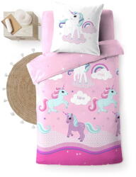douceur d'intérieur Rózsaszín egyszemélyes pamut gyerek ágyneműhuzat 140x200 cm Licorne - douceur d'intérieur