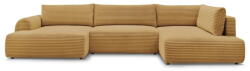Bobochic Paris Mustársárga kordbársony kinyitható-tárolóhelyes sarokkanapé (jobb oldali-U alakú) Lucien - Bobochic Paris