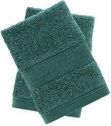 Catherine Lansfield Sötétzöld frottír pamut törölköző szett 2 db-os 30x30 cm Anti-Bacterial - Catherine Lansfield