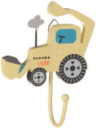 Sass & Belle Sárga fali akasztó Digger - Sass & Belle