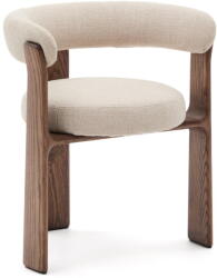 Kave Home Barna-bézs kőrisfa karfás étkezőfotel Granite - Kave Home