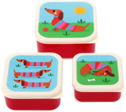 Rex London Gyerek uzsonnás doboz szett 3 db-os Sausage Dog - Rex London