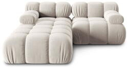 Micadoni Bézs bársony moduláris sarokkanapé (variálható) Bellis - Micadoni