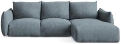 Makamii Kék zsenília kinyitható sarokkanapé (jobb oldali-heverő résszel) Leila - Makamii