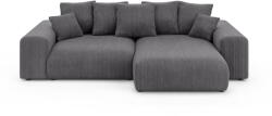 Ropez Szürke kordbársony kinyitható tárolóhelyes sarokkanapé (variálható sarok) Luma - Ropez