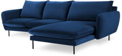 Cosmopolitan Design Kék bársony sarokkanapé (jobb oldali) Vienna - Cosmopolitan Design