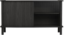 UMAGE Fekete tölgyfa tálalószekrény tolóajtóval 135x73, 5x48 cm Italic - UMAGE