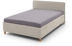 meise.möbel Bézs kárpitozott ágyneműtartós gyerekágy ágyráccsal 120x200 cm Fun - Meise Möbel