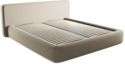 Makamii Bézs kárpitozott ágyneműtartós franciaágy ágyráccsal 180x200 cm Kiana - Makamii