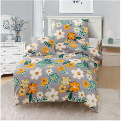 My House Narancssárga-szürke egyszemélyes háromrészes mikroszatén ágyneműhuzat 140x200 cm Grace - My House