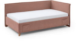 meise.möbel Rózsaszín kárpitozott ágyneműtartós sarok gyerekágy ágyráccsal 90x200 cm Fun - Meise Möbel