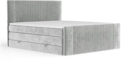 Maison de Reve Világosszürke ágyneműtartós boxspring ágy 200x200 cm Bergamo - Maison de Rêve