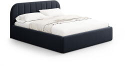 Windsor & Co Sötétkék kárpitozott ágyneműtartós franciaágy ágyráccsal 200x200 cm Juno - Windsor & Co Sofas