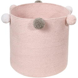 Lorena Canals Világos rózsaszín textil játéktároló kosár ø 30x30 cm Bubbly - Lorena Canals