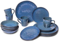 Bonami Sötétkék agyagkerámia étkészlet 16 db-os Glosia - Bonami Selection