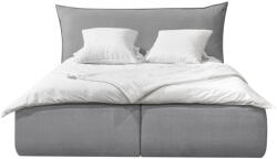 Bobochic Világosszürke kárpitozott franciaágy tárolóhellyel, ágyráccsal 180x200 cm Jade - Bobochic Paris