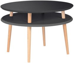 Ragaba UFO grafitszürke dohányzóasztal natúr lábakkal, ⌀ 70 cm - Ragaba