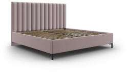 Mazzini Sofa Világos rózsaszín kárpitozott ágyneműtartós franciaágy ágyráccsal 200x200 cm Casey - Mazzini Beds