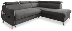 Miuform Sötétszürke bársony kinyitható sarokkanapé (jobb oldali) Sweet Harmony - Miuform - bonami - 511 920 Ft