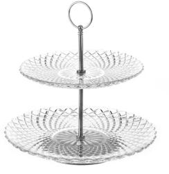 Casa Selección Üveg emeletes kínálótálca Harlequin - Casa Selección