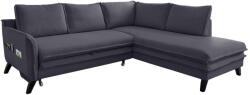 Miuform Charming Charlie L antracit kinyitható sarokkanapé, jobb oldali - Miuform