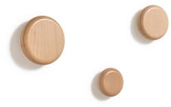 Kave Home Natúr színű fali fa akasztó szett 3 db-os Nadue - Kave Home