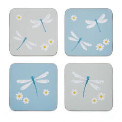 Cooksmart ® Világoskék-világosszürke parafa poháralátét szett 4 db-os English Meadow - Cooksmart ®