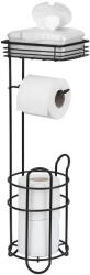 WENKO Fekete acél WC-papír tartó állvány - Wenko